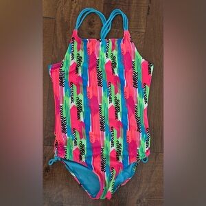 Justice girls youth one 1 piece bathing swim suit Sz 16